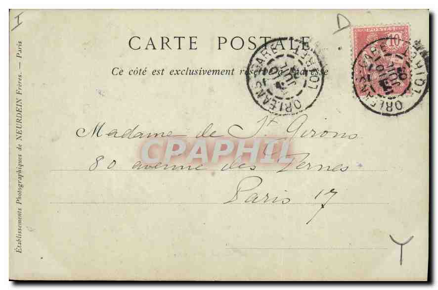 CPA Orleans Salle des Seances du Conseil Municipal  — Verso