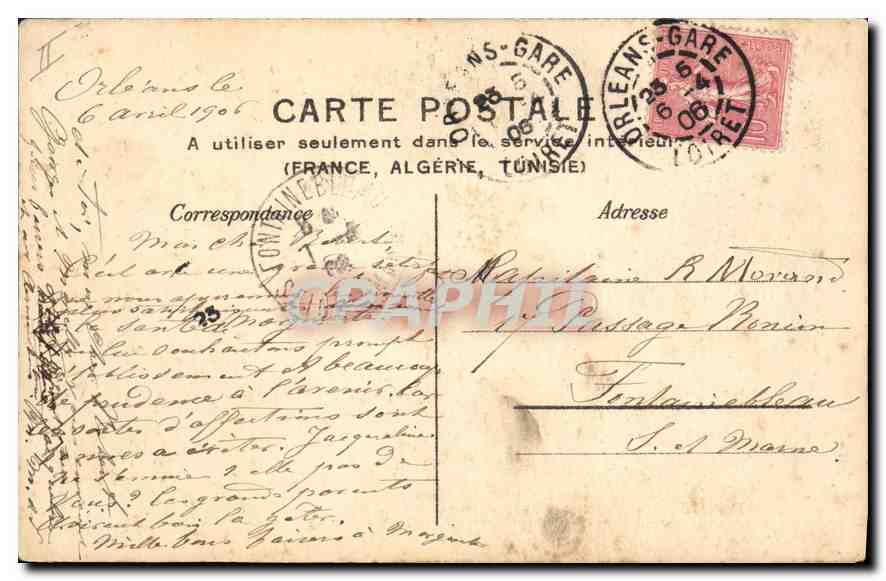 CPA Orleans Eglise ND de Recouvrance — Verso