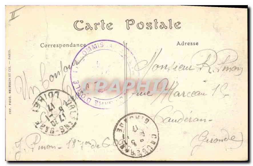CPA Orleans Place Albert I et la Gare  — Rückseite