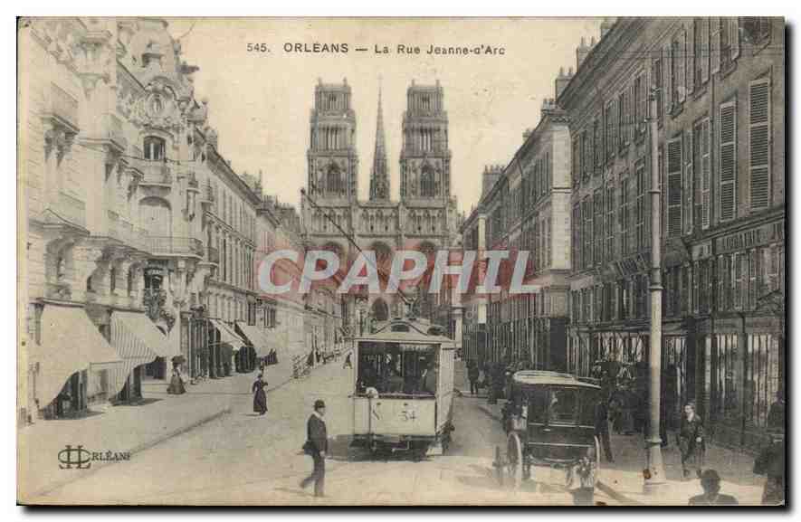 CPA Orleans la Rue Jeanne D'Arc Tramway
