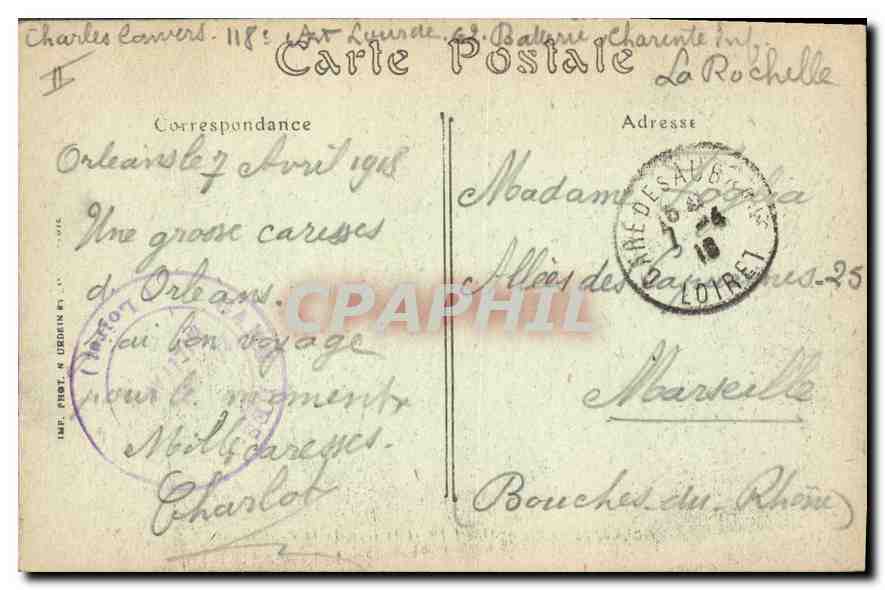 CPA Orleans Place Albert I et la Rue de la Republique  — Rückseite