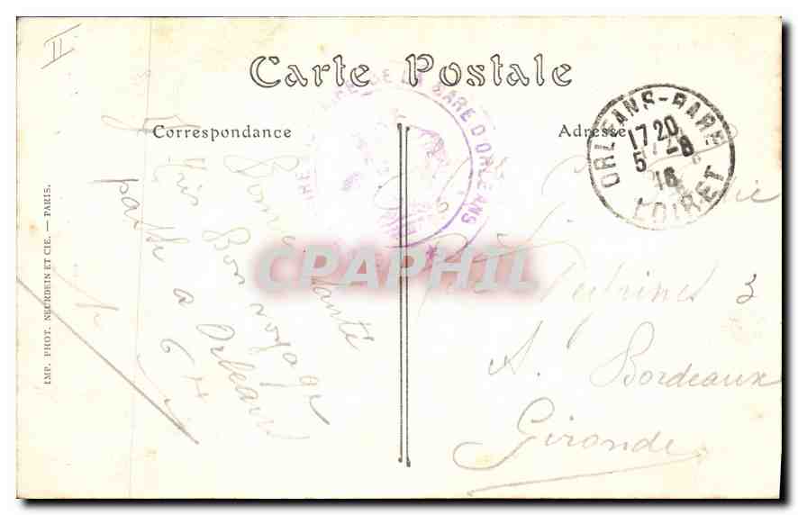 CPA Orleans Perspective de la Rue de la Republique  — Rückseite