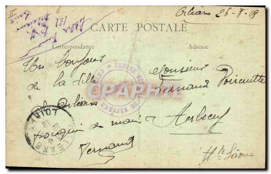 CPA Orleans La Croix de la Pucelle  — Rückseite