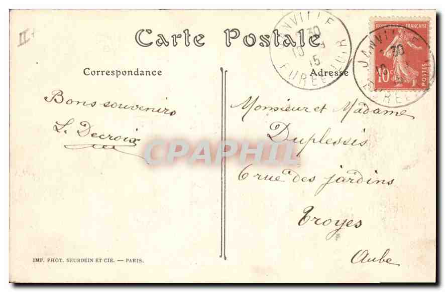 CPA Orleans Place Albert I et la Gare  — Rückseite