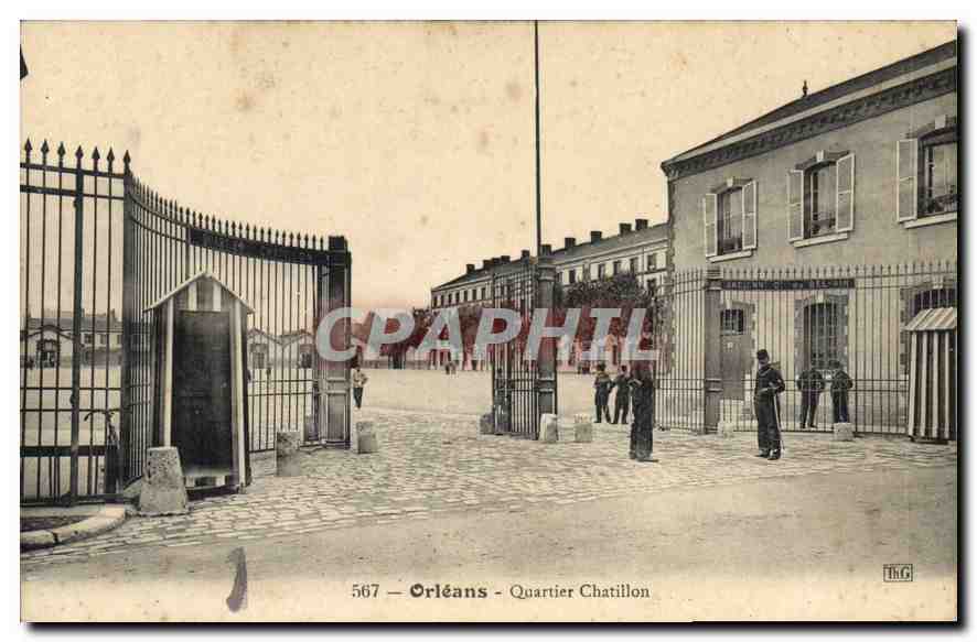 CPA Orleans Quartier Chatillon Militaria