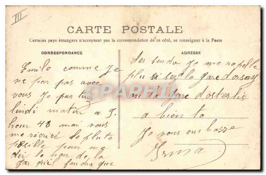 CPA Orleans Quartier Chatillon Militaria — Verso