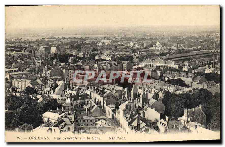 CPA Orleans Vue generale sur la Gare 