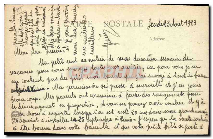 CPA Orleans Salle des Fetes halle St Louis  — Verso