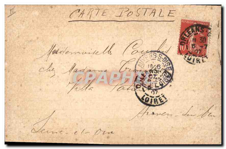 CPA Orleans Eglise St Paterne et Square Gambetta  — Verso