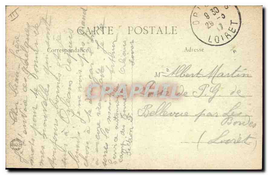 CPA Orleans Hotel des Postes  — Verso