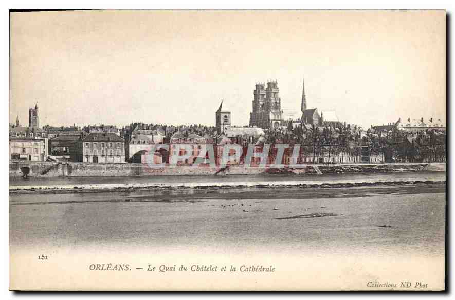 CPA Orleans Le Quai du Chatelet et la Cathedrale 