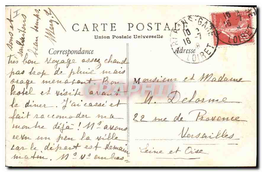 Orléans — Cathédrale Sainte-Croix — Éditeur : C. Carte - Orléans, n° 15 — Verso