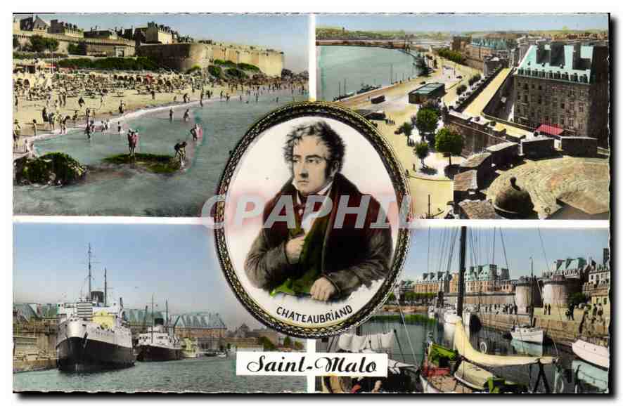 CPA Saint Malo Plage de Bonsecours Les Remparts Le Bassin 