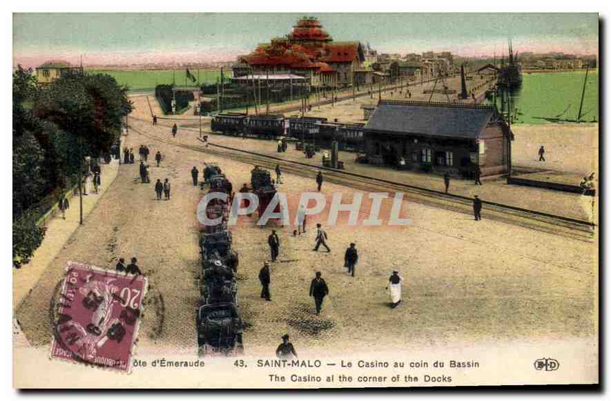Saint-Malo — El Casino en la esquina del Bassin — Editor B.D. n°43