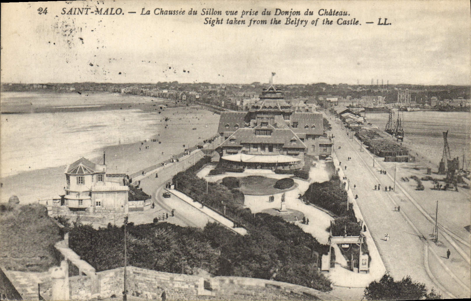 SAINT-MALO — La Chaussée du Sillon vue prise du Donjon du Château — LL.