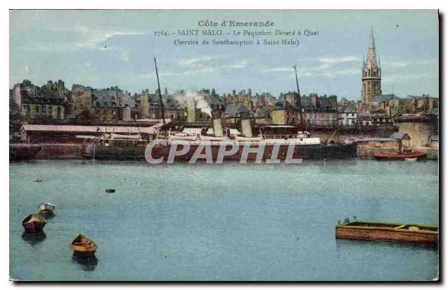 Saint-Malo — El Pagogetto Dérard en el Muelle — Servicio de Southampton a Saint-Malo