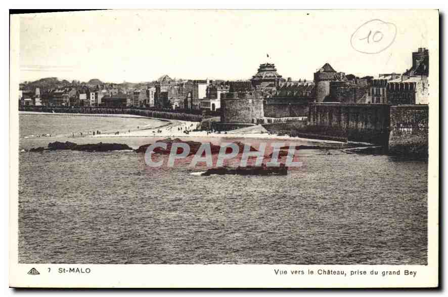 St-Malo — Vue vers le Château, prise du grand Bey — C° DE. ANTS PHOTO-MECANICIES - STRASBOURG-SCHILTIGHEIM