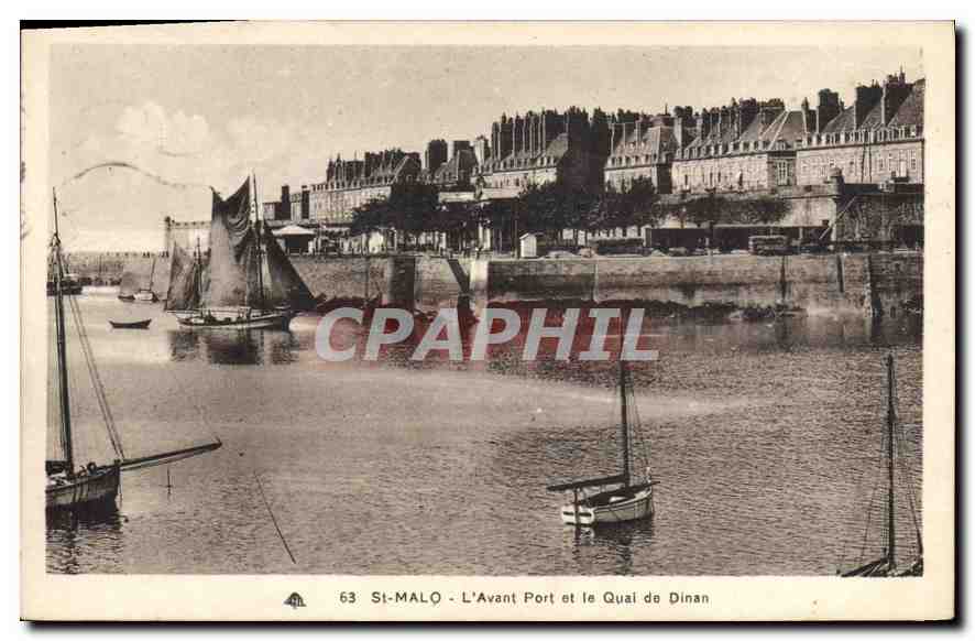 St-Malo - L'Avant Port et le Quai de Dinan — série 63, éditeur non visible