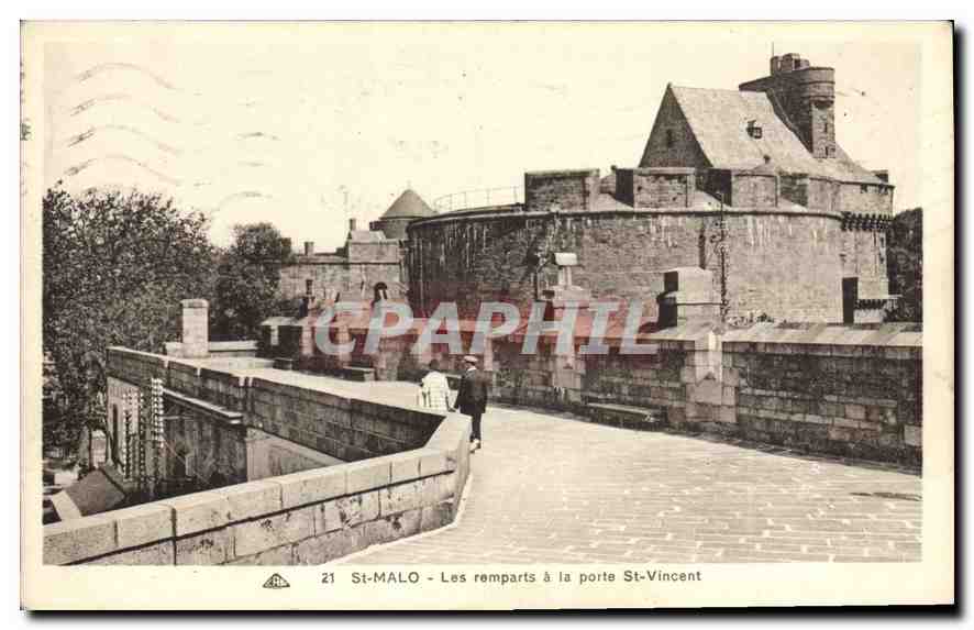 St-Malo - Los muros a la puerta Saint-Vincent — C° des Arts Photomécaniques - Tharboung - n°21