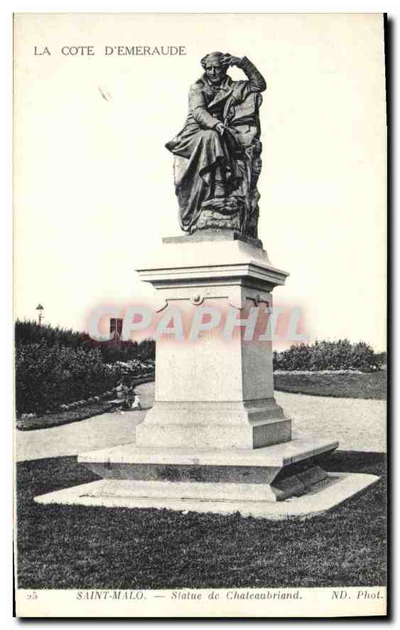 Saint-Malo — Statue de Chateaubriand — ND. Phot.