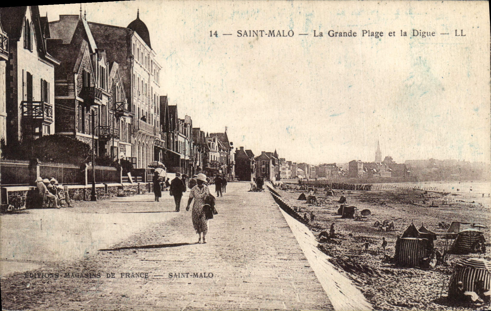 SAINT-MALO — La Grande Plage et la Digue — Éditions Magasins de France — n°14