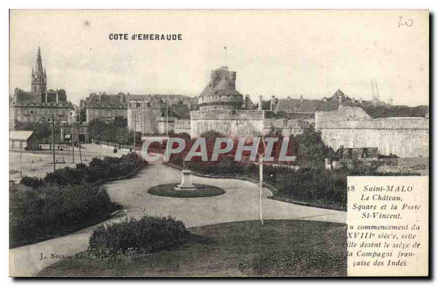 Saint-Malo — Le Château et la Porte Saint-Vincent — J. Nozais, Éditeur, N°8