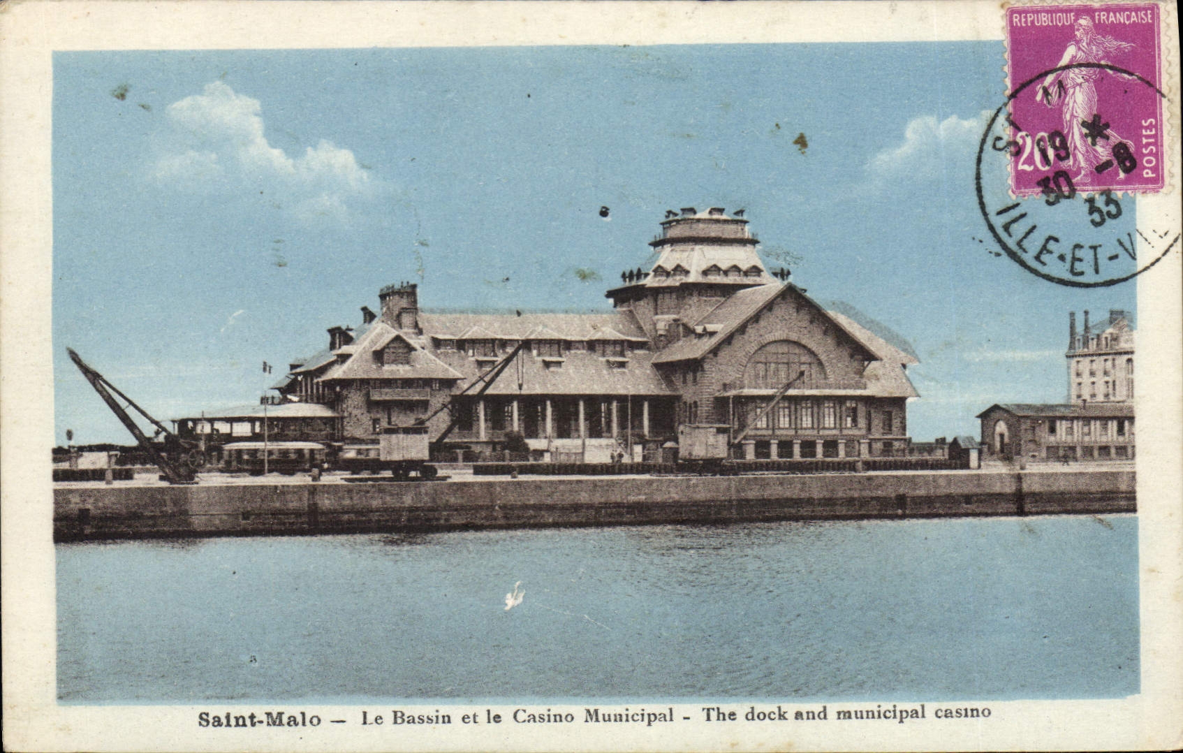 Saint-Malo — Le Bassin et le Casino Municipal — éditeur Collect. Emmanuël Langrand, n°35