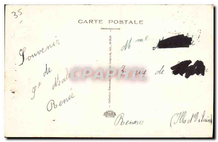 Saint-Malo — Le Bassin et le Casino Municipal — éditeur Collect. Emmanuël Langrand, n°35 — Rückseite