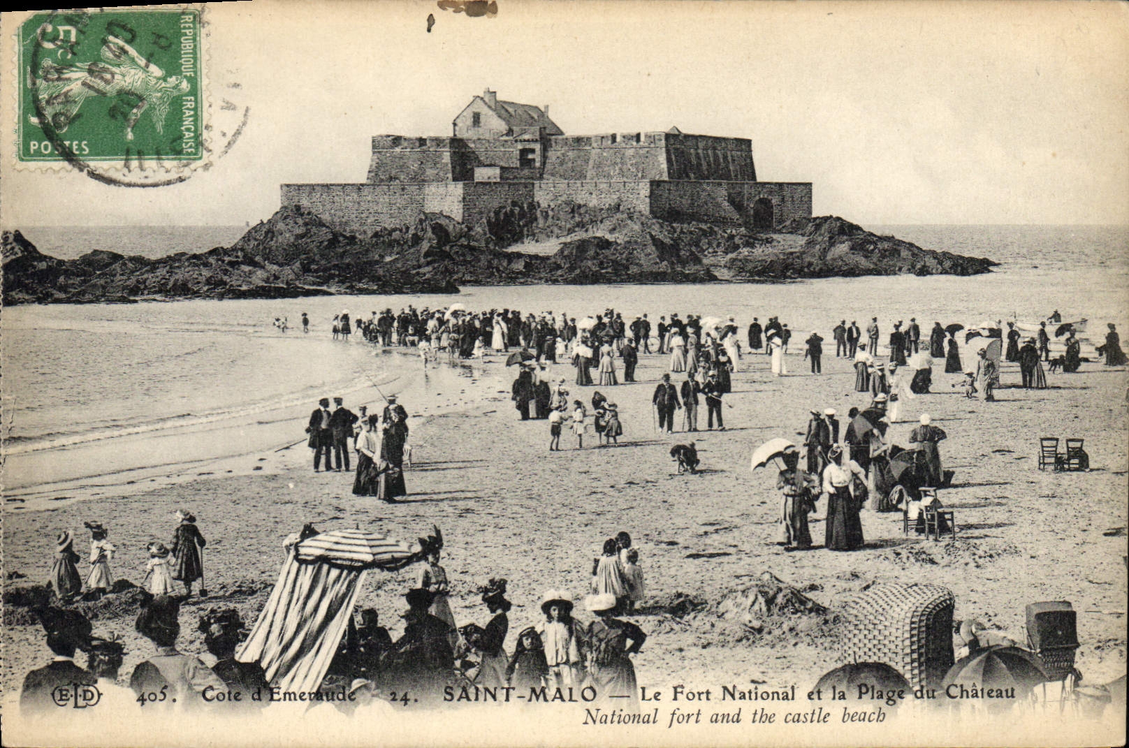 Saint-Malo — Le Fort National et la Plage du Château — Éditeur ELD, n° 405