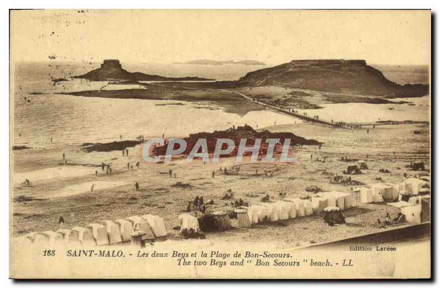 CPA Saint Malo Les deux Beys et la Plage de Bon Secours 