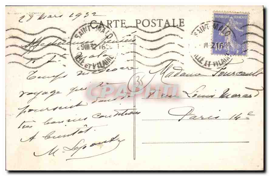 Côte d'Émeraude — St-Malo (Bretagne) — Édition Guérin, n° 4431 — Reverso