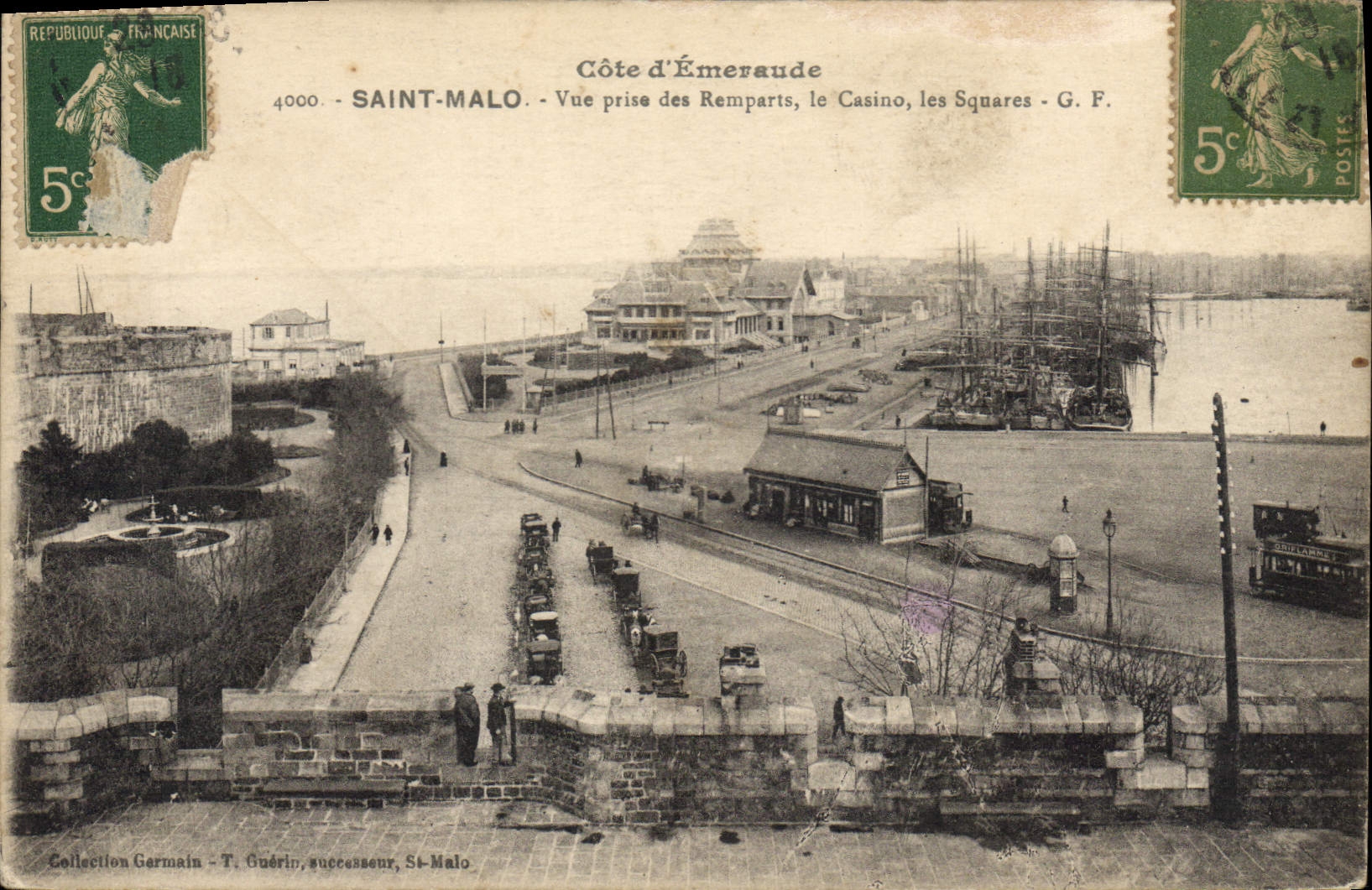 Saint-Malo — Vue prise des Remparts, le Casino, les Squares — G. F.
