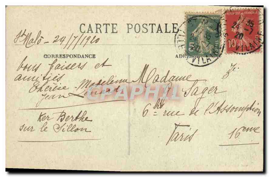 St-Malo — Le Môle des Noires — G.F. — Côte d'Émeraude — Verso