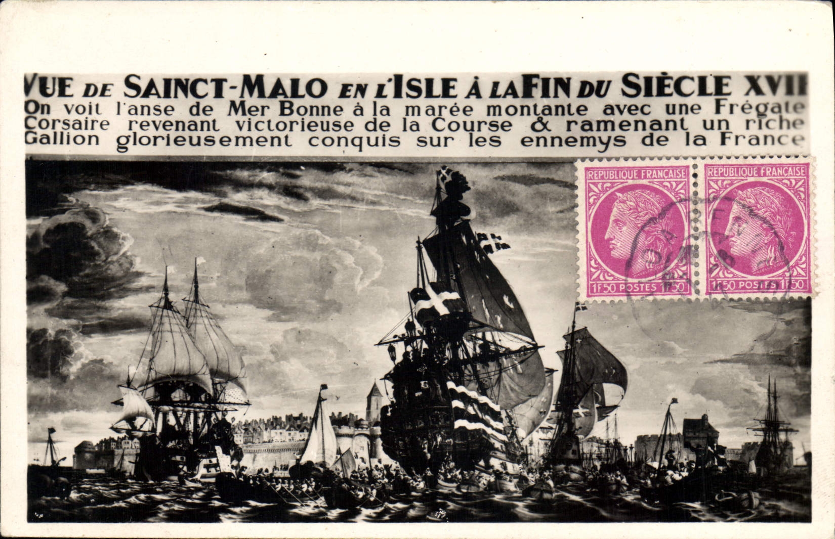 Vue de Saint-Malo en l'Isle à la fin du siècle XVII — Gustave Alaux — Réal-Photo, Paris