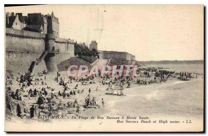 Saint-Malo - La Plage de Bon Secours à Marée haute — LL
