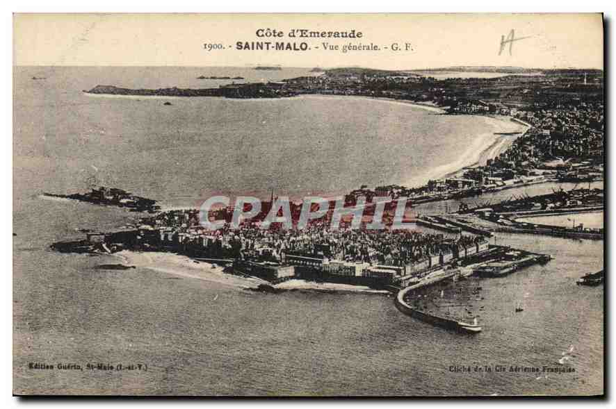 Saint-Malo - Côte d'Emeraude - Vue générale - G.F. - Édition Guérin, St-Malo (1-41-T)