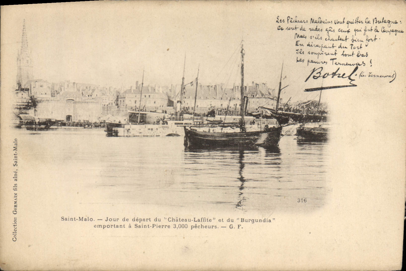 Saint-Malo — Giorno di partenza del "Château-Laffite" e del "Burgundia" — G. F.