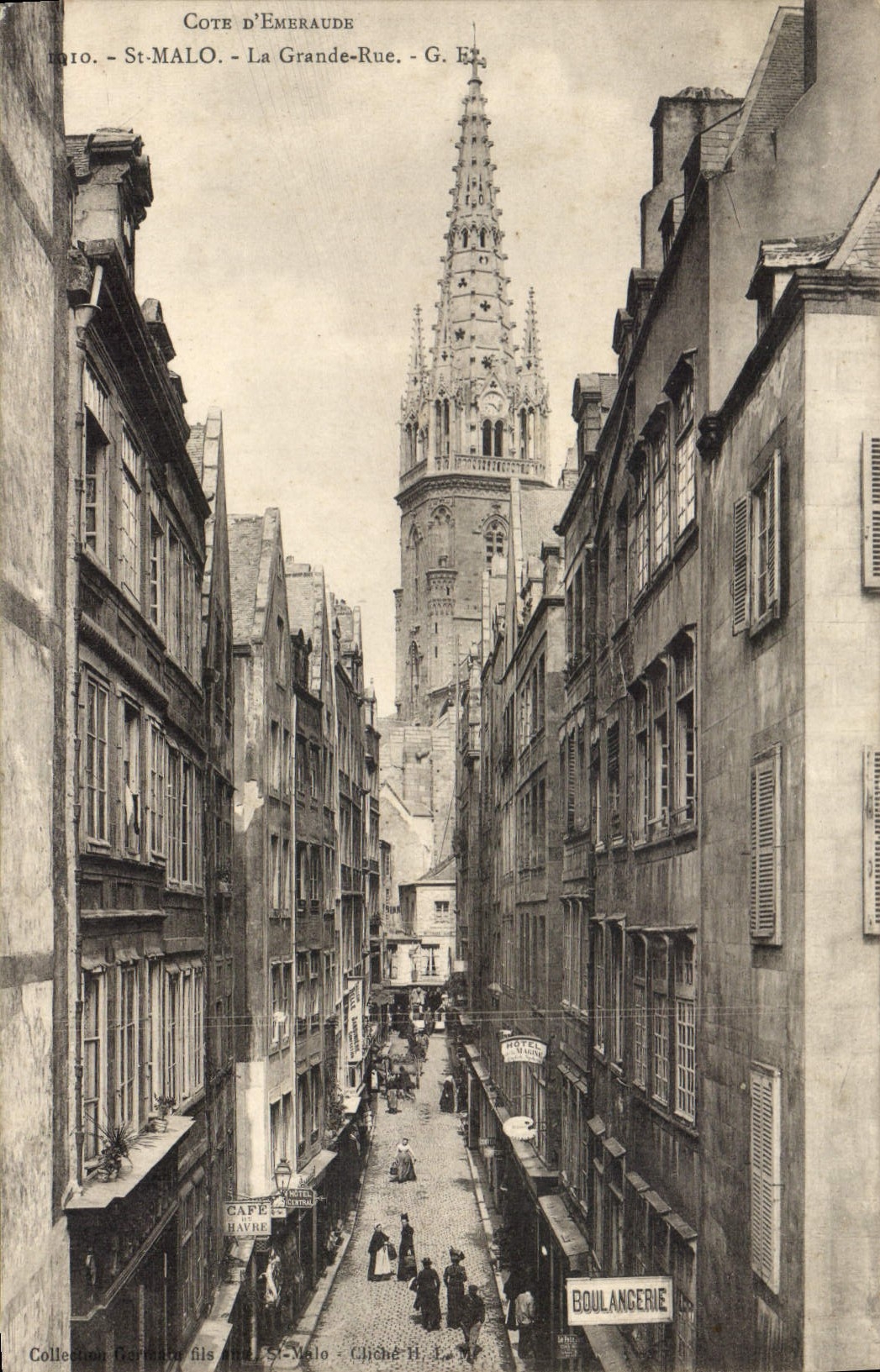 St-Malo - La Grande-Rue — vue de la cathédrale — G. Ex. / G. E. (éditeur)