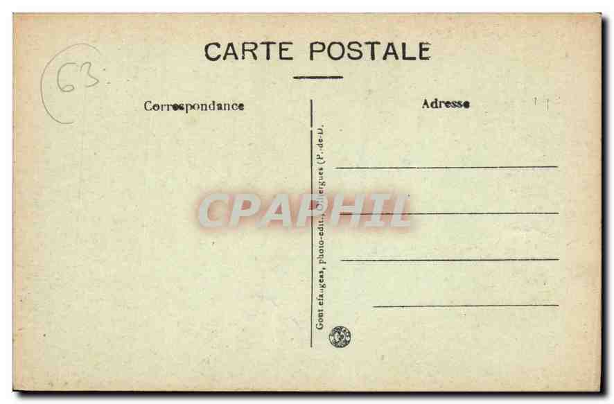 CPA Clermont Ferrand vue de l'Ecole Normale d'Institutriees  — Rückseite