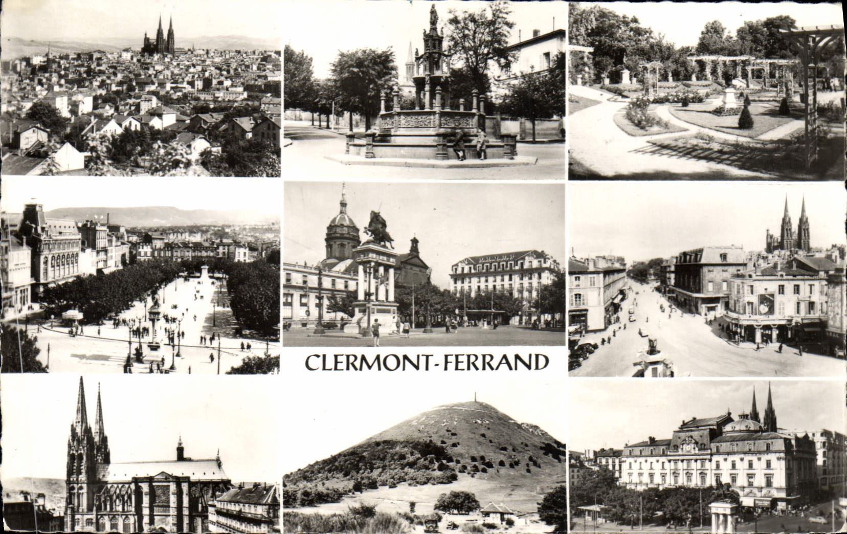 CPA Clermont Ferrand vue generale Fontaine d'Amboise Rosacale place de Jaude Monument Vercingetorix 