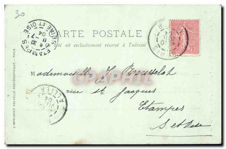 CPA Clermont Ferrand Vercingetorix et la rue de l'Ecu  — Verso