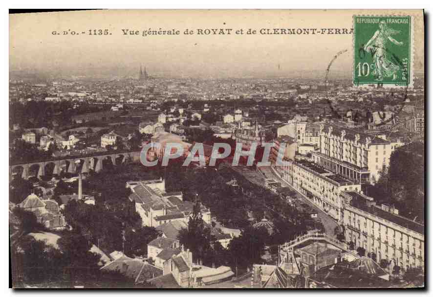 CPA Vue generale de Royat et de Clermont Ferrand 