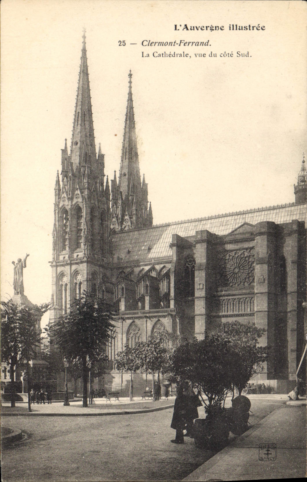 Clermont-Ferrand — Die Kathedrale, Ansicht von der Südseite — L'Auvergne illustrée, n°25