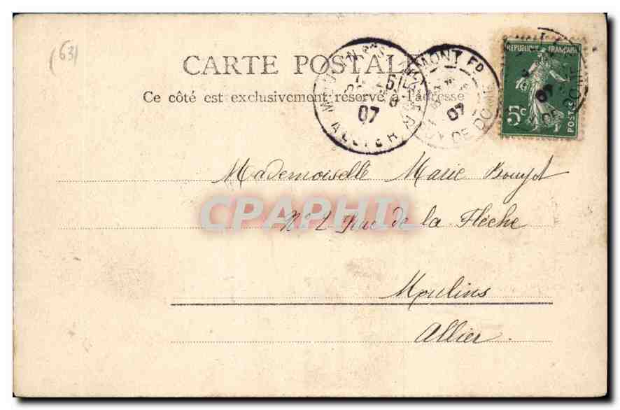 CPA Clermont Ferrand Quartier Desaix et Caserne d'Assas Militaria — Rückseite