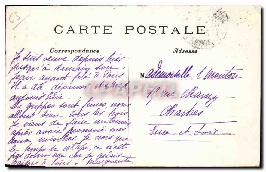 CPA Clermont Ferrand P de D eglise de N D du port porte d'Entree  — Rückseite