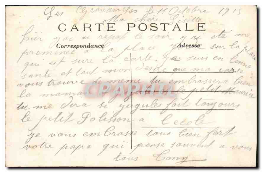CPA Clermont Ferrand P de D place de Jaude et l'eglise des Minimes  — Rückseite
