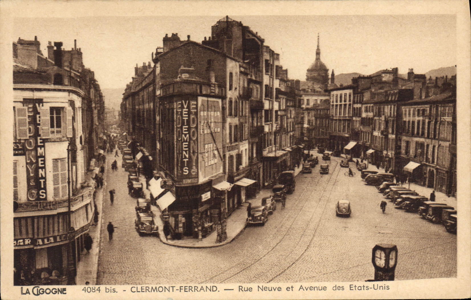 CPA La Cigogne Clermont Ferrand rue Neuve et Avenue des Etats Unis 