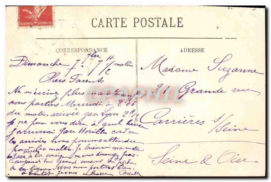CPA Clermont Ferrand Vue generale  — Verso