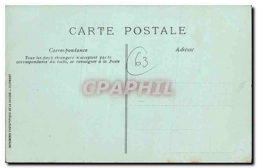 CPA Clermont Ferrand Vue generale  — Rückseite