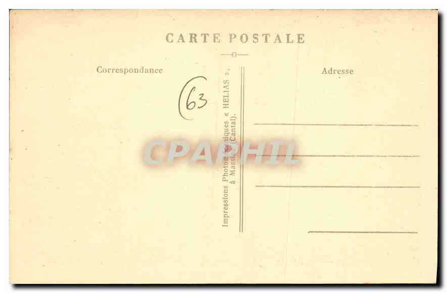 CPA Clermont Ferrand P de D Vue generale  — Rückseite